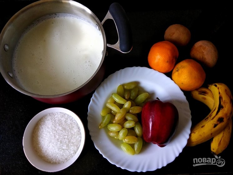 Десерт из фруктов и молока - фото шаг 1