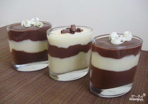 Шоколадно-ванильный пудинг - фото шаг 4