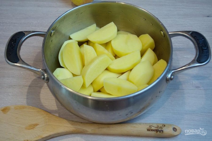 Картофельная запеканка с фаршем и сыром - фото шаг 1