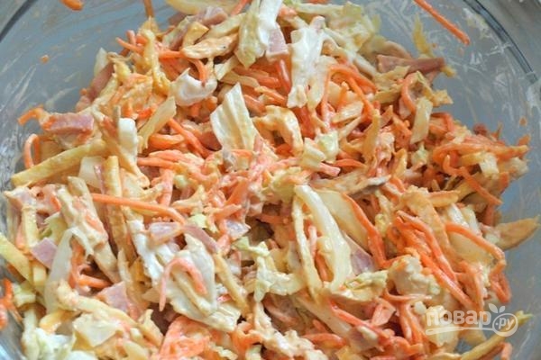 Салат "Анастасия" с корейской морковкой - фото шаг 5