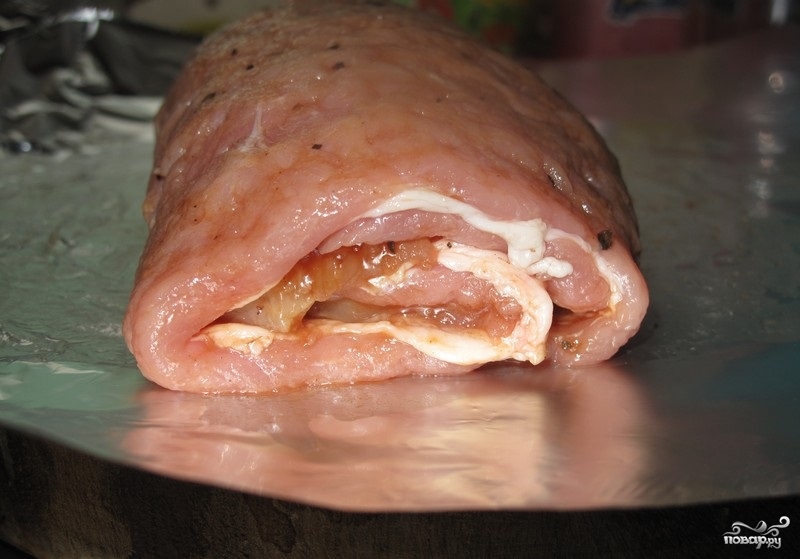 Курица со свининой в духовке - фото шаг 3