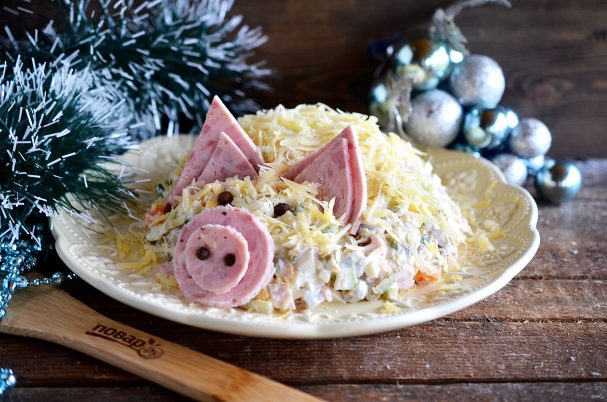 Новогодний салат "Свинка"