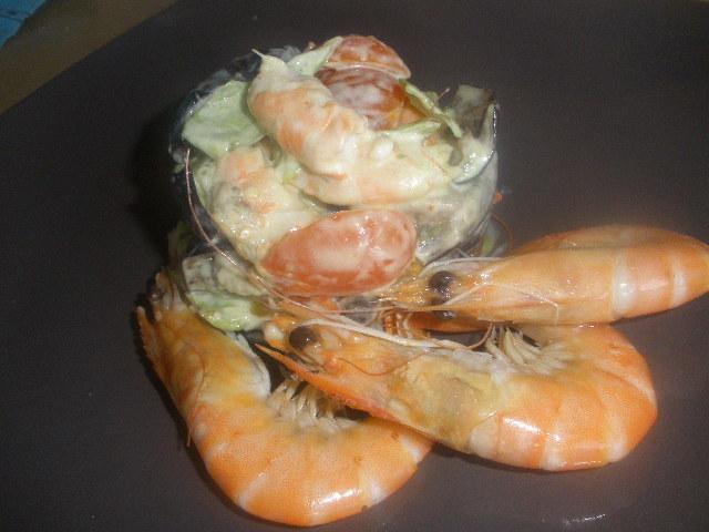 Фото к рецепту: Салат сумашедшая креветка