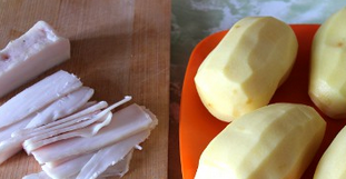 Картошка с салом, запеченная в фольге - фото шаг 1