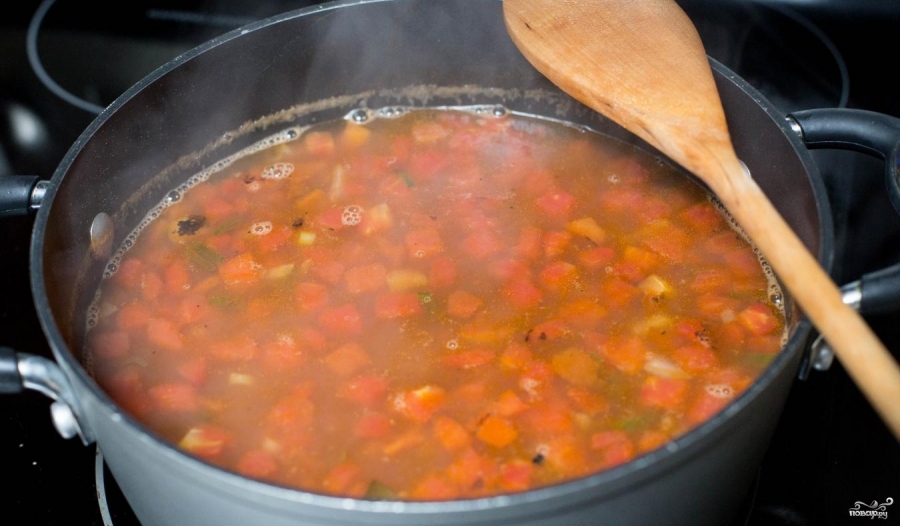 Томатный суп с тефтелями - фото шаг 7