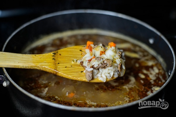 Рецепт супа с рисом и мясом - фото шаг 6