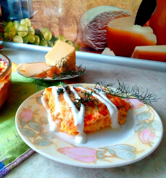 Фото к рецепту: Творожная запеканка с кабачками и морковью