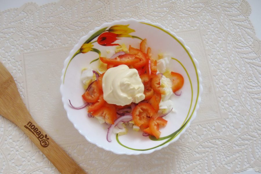 Салат с кальмарами и болгарским перцем - фото шаг 6