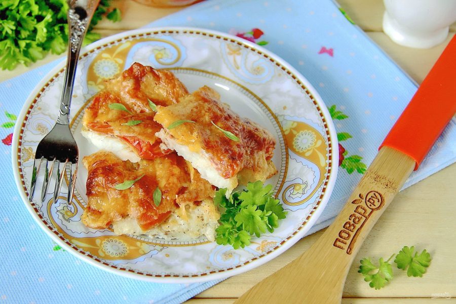 Минтай с сыром и помидорами в духовке - фото шаг 7