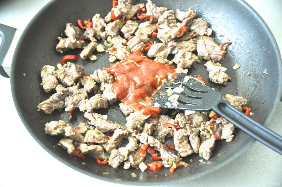 Мильфей с мясом, гречкой и овощами - фото шаг 18