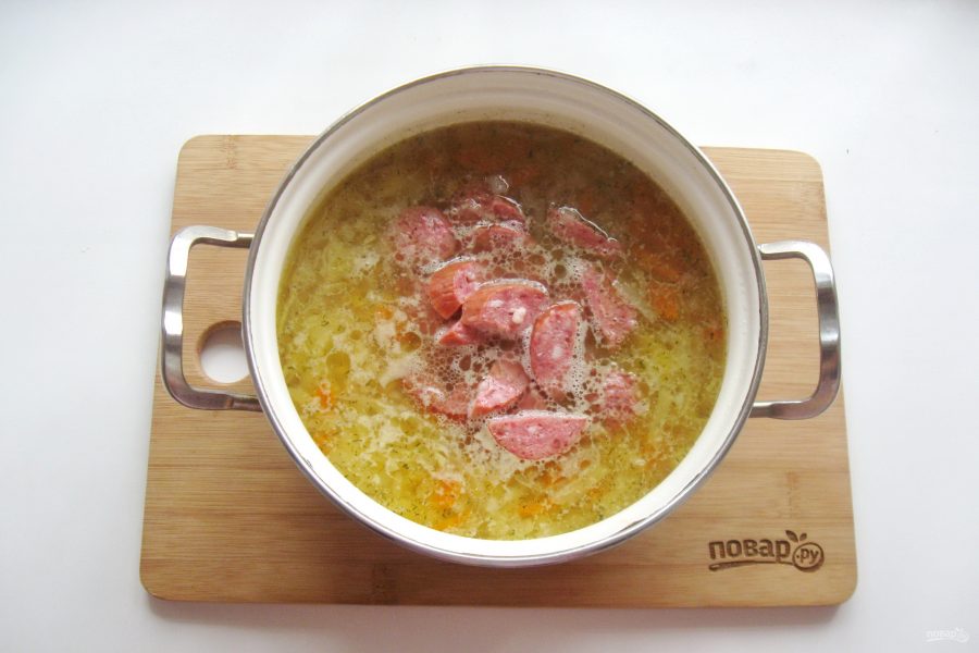 Баварский суп с колбасками - фото шаг 9
