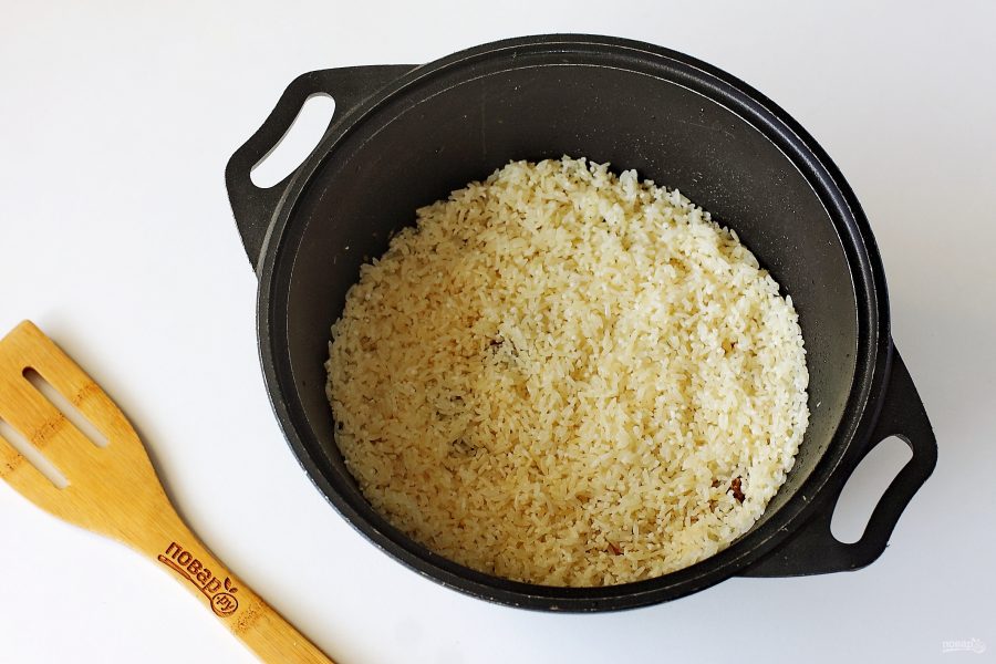 Рис с квашеной капустой и мясом - фото шаг 8