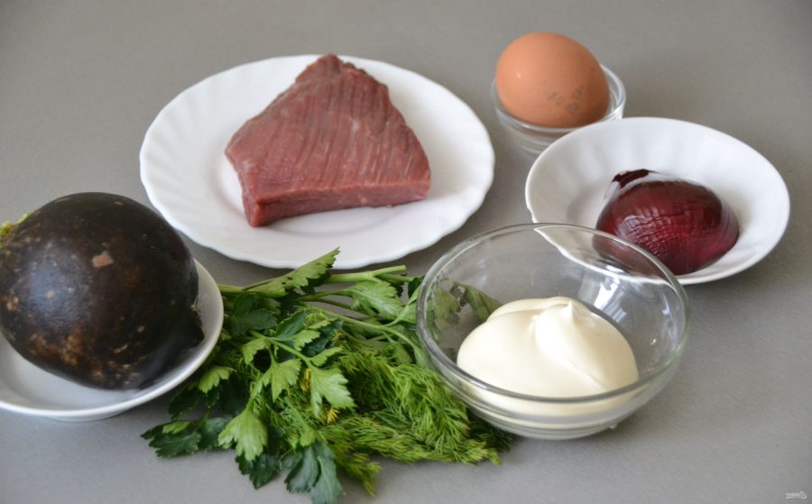 Салат с редькой и говядиной - фото шаг 1