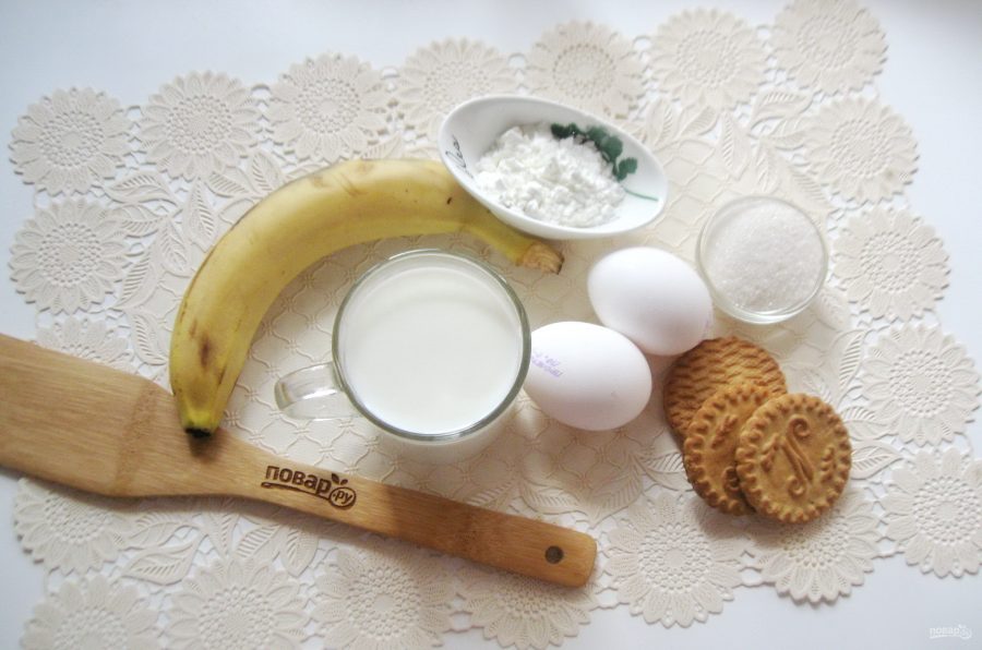 Банановый пудинг с печеньем - фото шаг 1