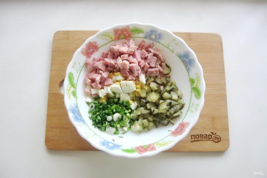 Салат с картошкой и ветчиной - фото шаг 5