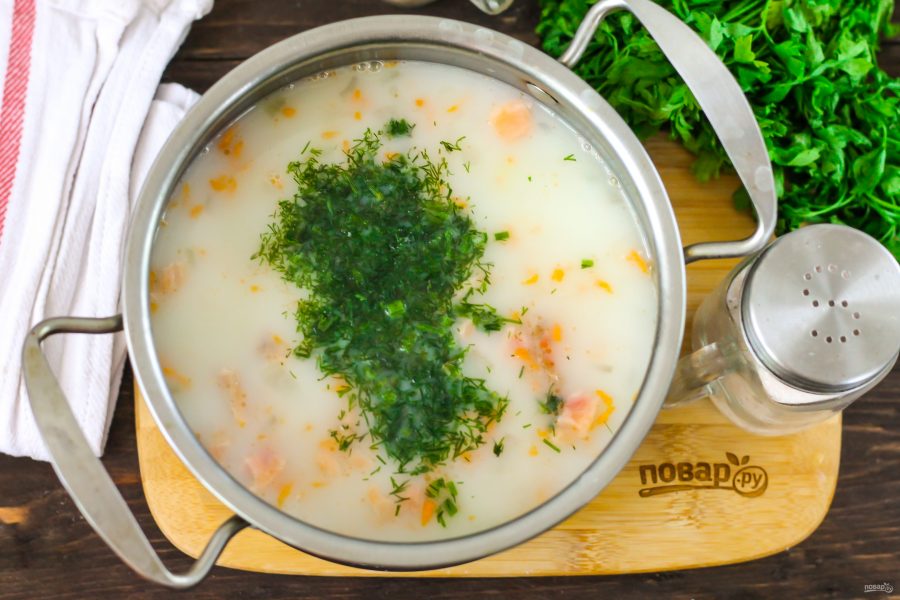 Сливочный суп с горбушей - фото шаг 5
