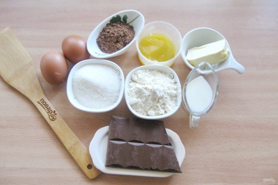 Шоколадный кекс-пудинг - фото шаг 1