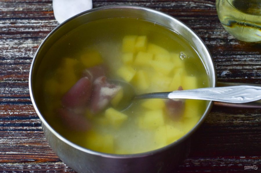 Суп с куриными сердечками и рисом - фото шаг 5