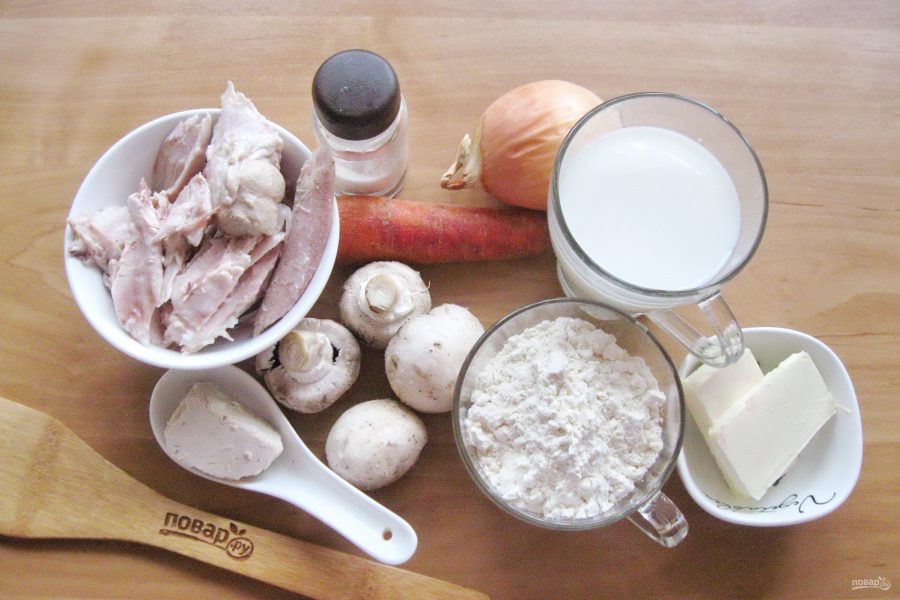 Кулебяка с мясом и грибами - фото шаг 1