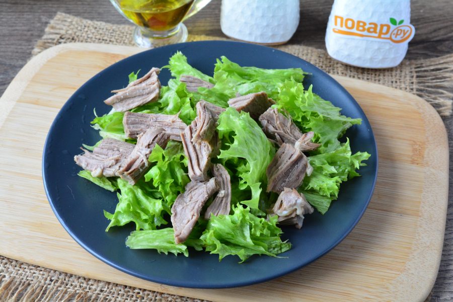 Теплый салат с говядиной и кабачками - фото шаг 7