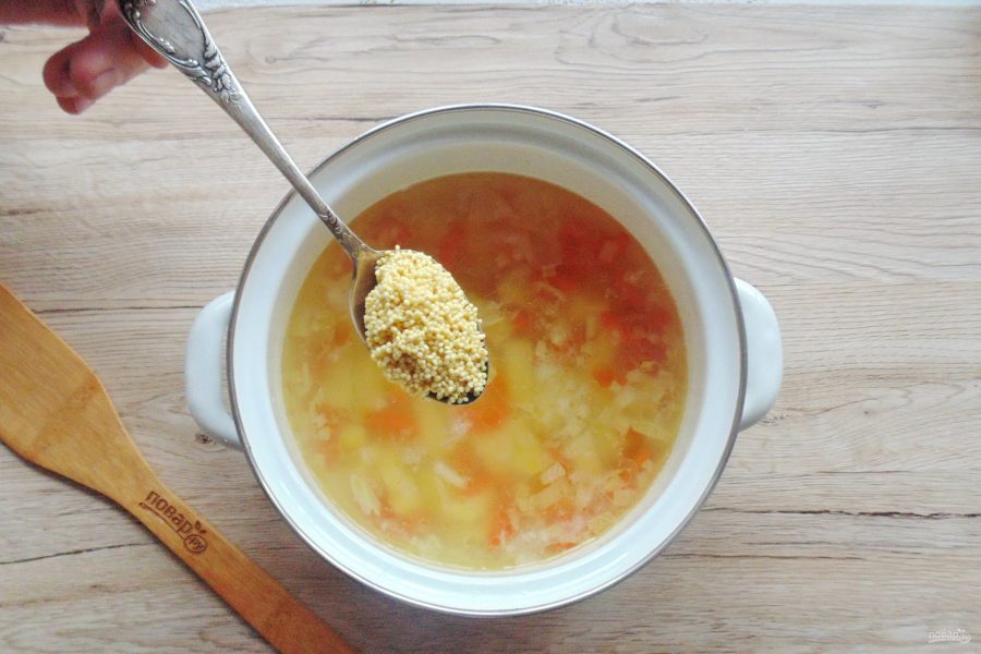 Рыбный суп из судака с пшеном - фото шаг 9