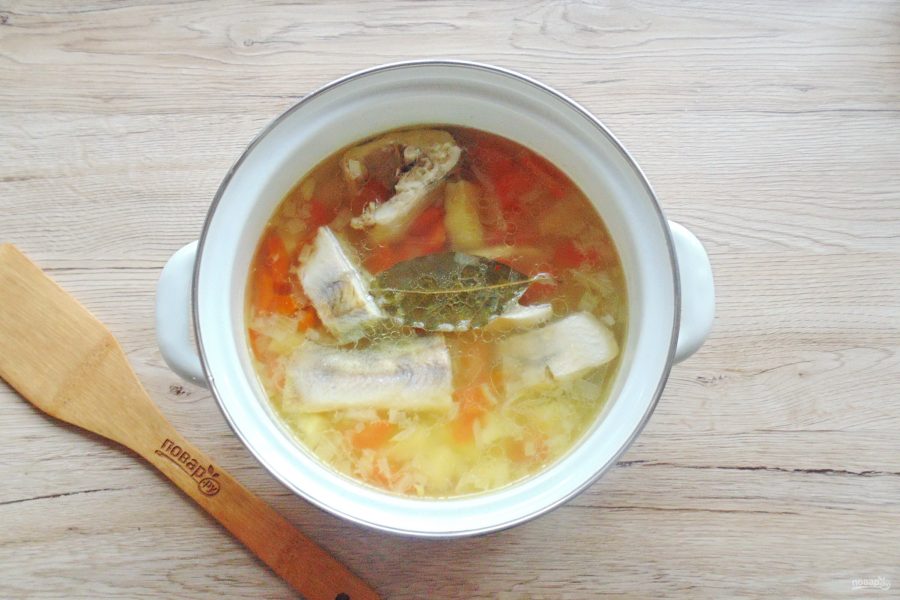 Рыбный суп из судака с пшеном - фото шаг 10
