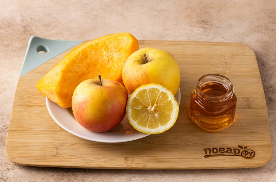 Тыква с яблоками и медом в духовке кусочками - фото шаг 1