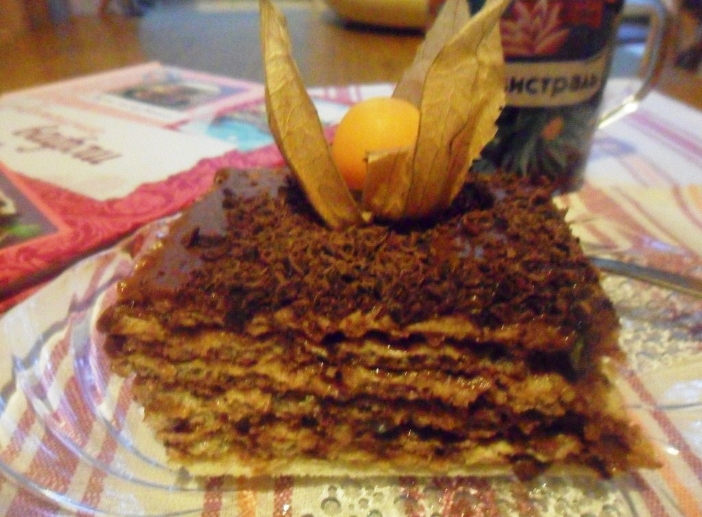 Вафельный торт с шоколадным кремом чарующий шоколад