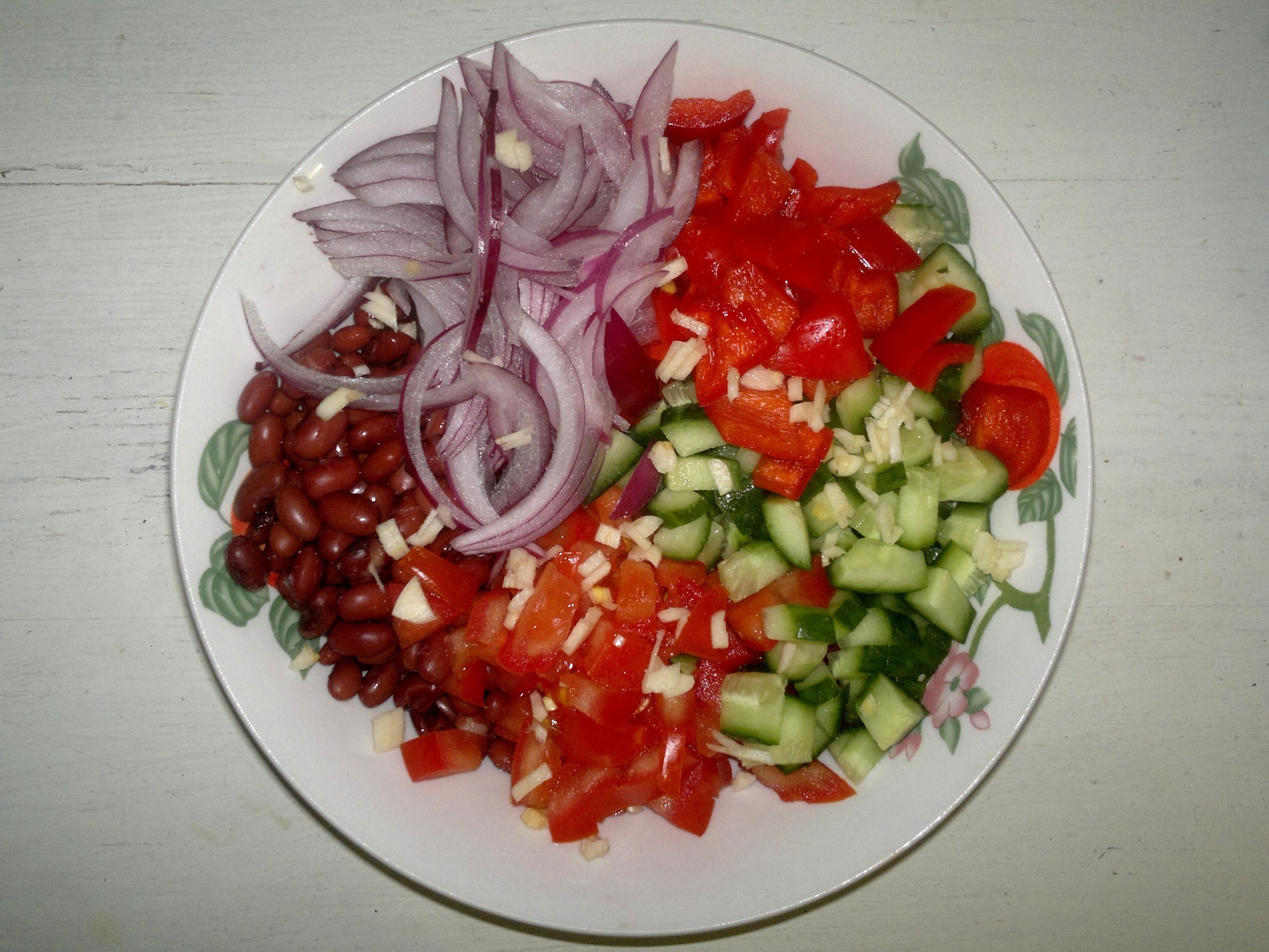 Салат из овощей с фасолью #постныйстол: шаг 6