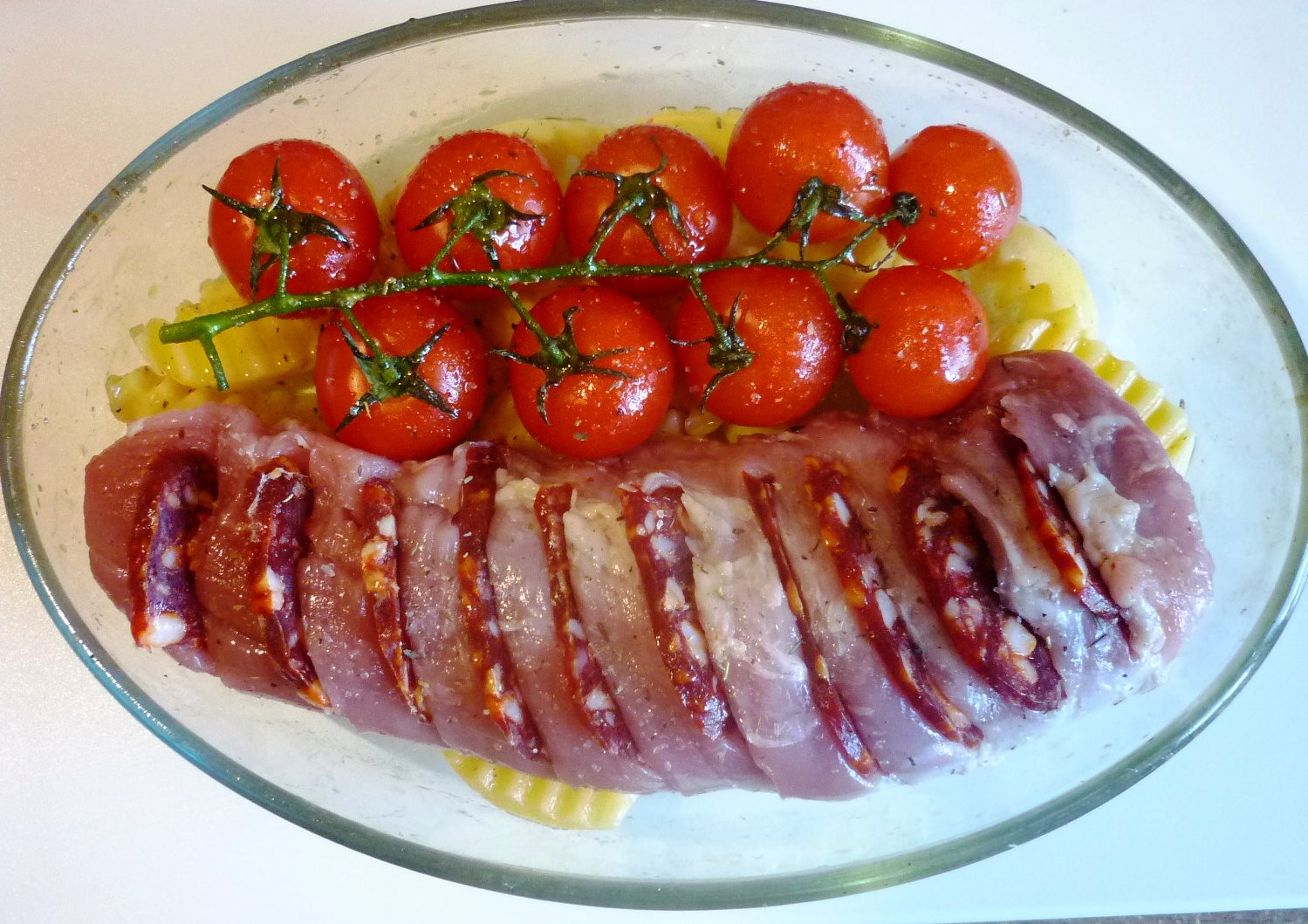 Свиная вырезка с ароматным маслом,чоризо и пикантным соусом с бальзамико: шаг 8