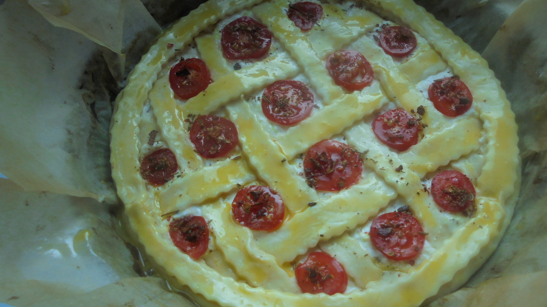 Творожно-сырный пирог с томатами #махеевъ: шаг 9