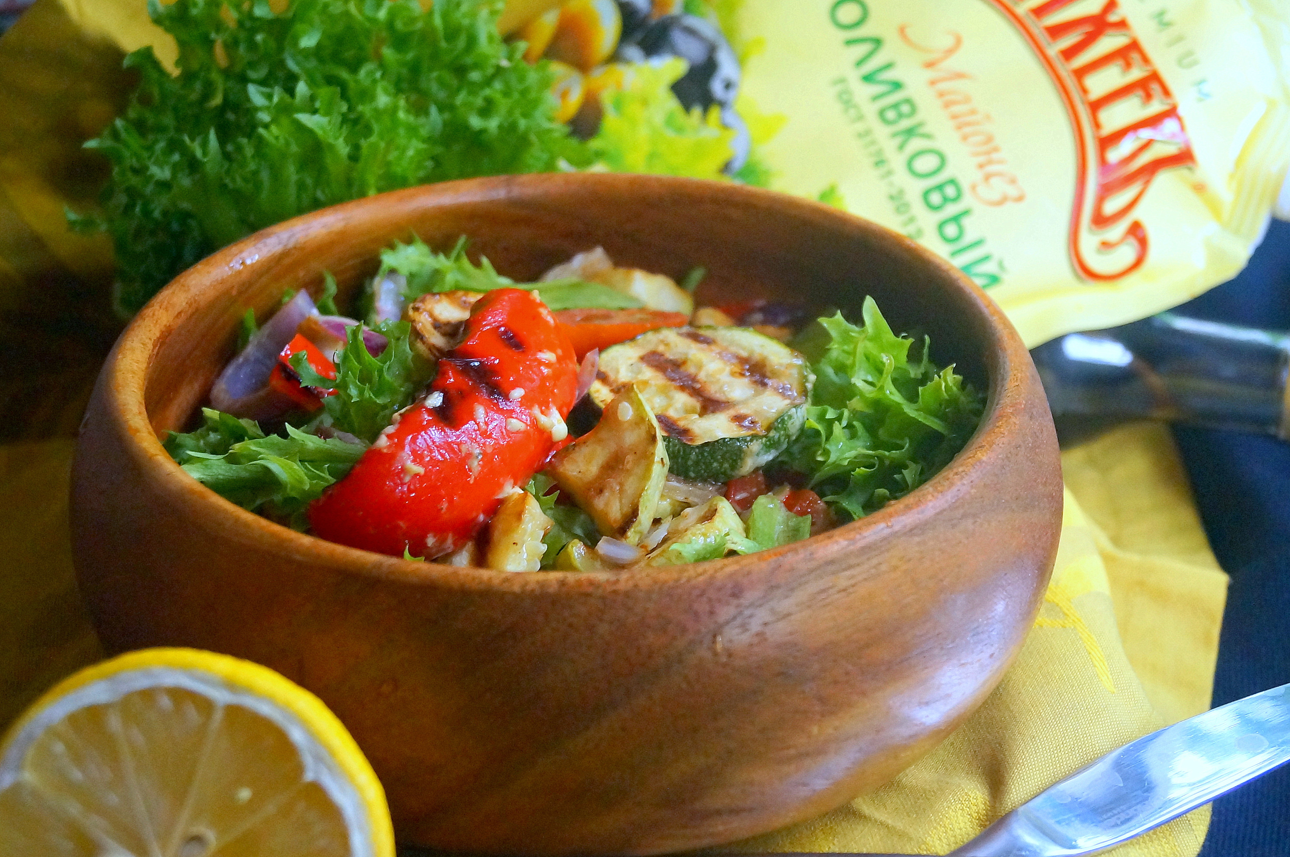 Тёплый салат с печёными овощами #махеевънаприроде