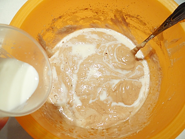 Бисквит с ванильным пудингом: шаг 4