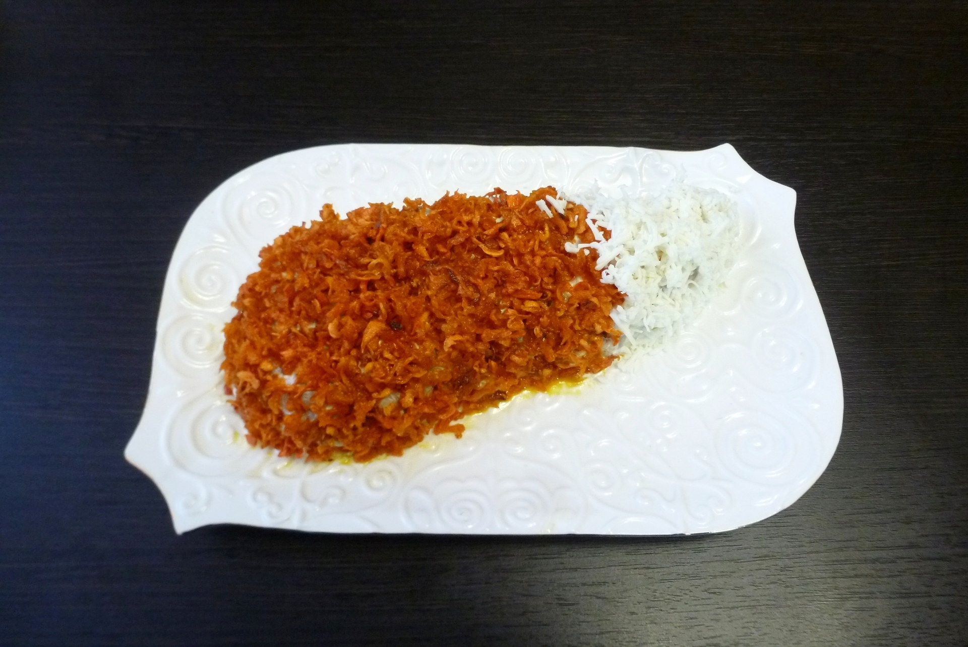 Салат "лисий хвост" с рыбой красной и грибным соусом махеевъ прекрасным: шаг 9