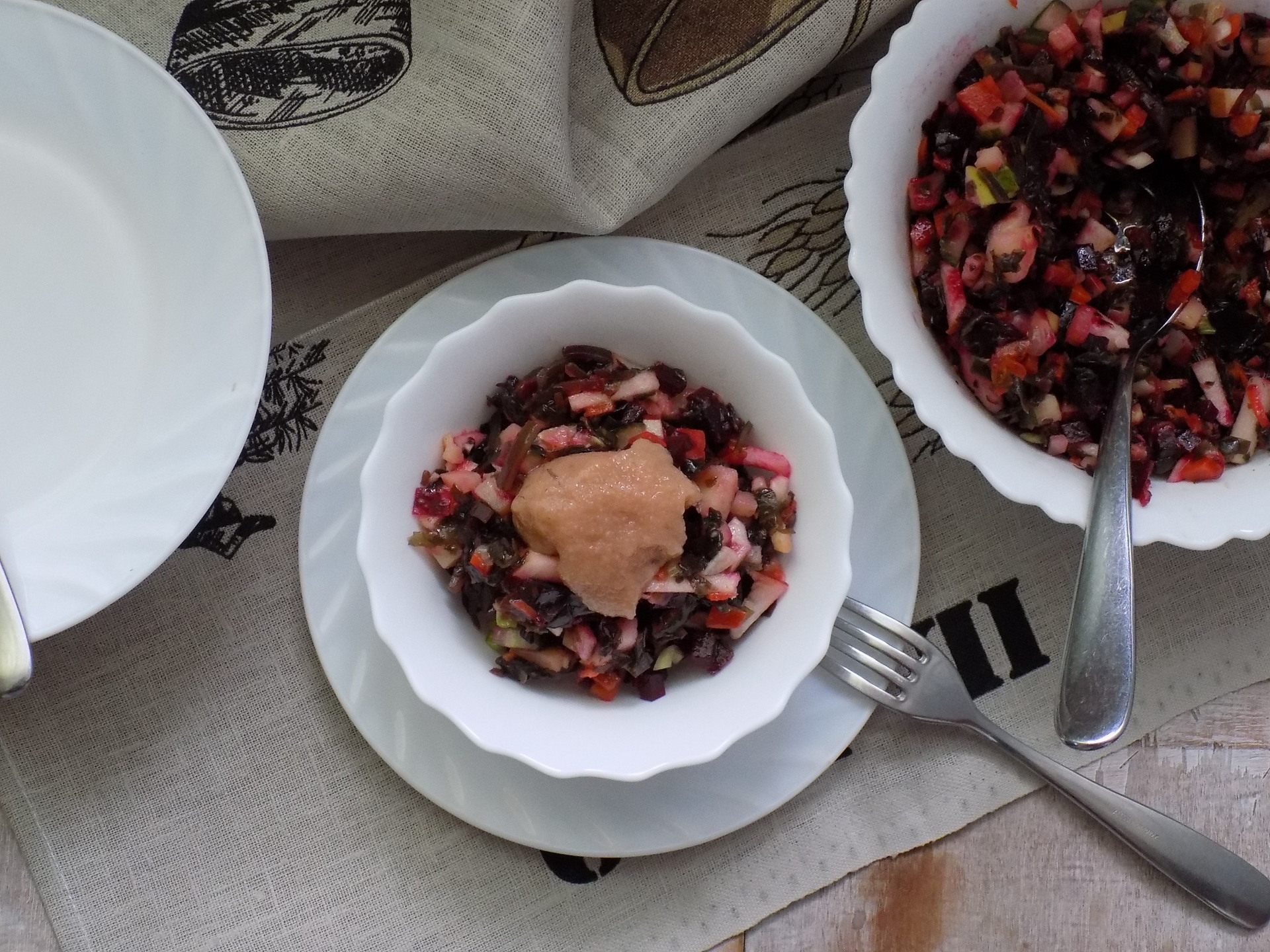 Фото к рецепту: Винегрет с добавлением морской капусты #постныйстол