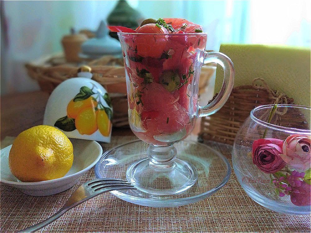 Фото к рецепту: Салат с грейпфрутом #постныйстол