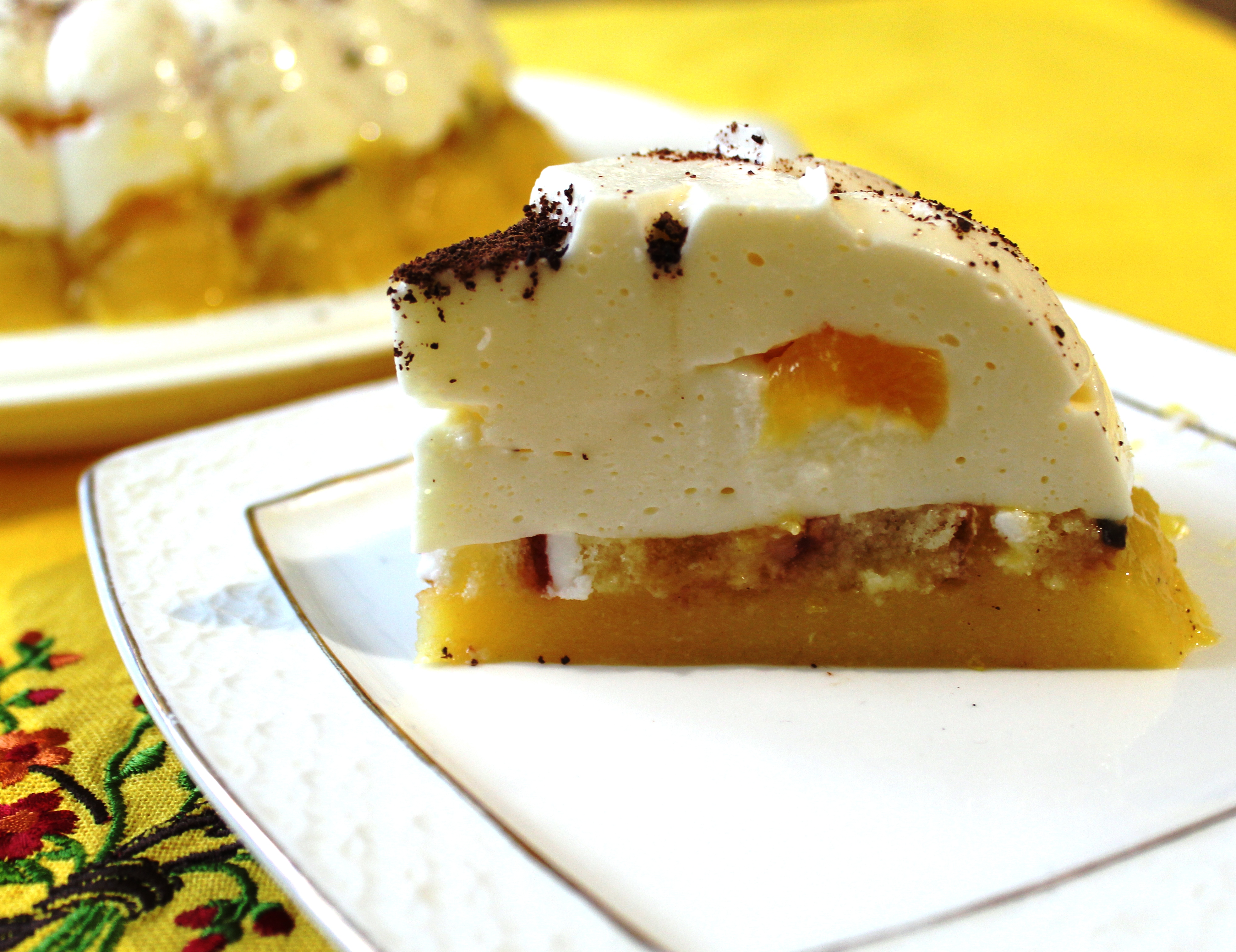 Нежный сливочно-персиковый десерт светлана
