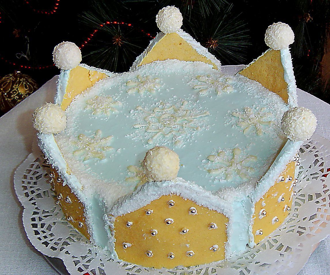 Фото к рецепту: Торт "снежная королева"
