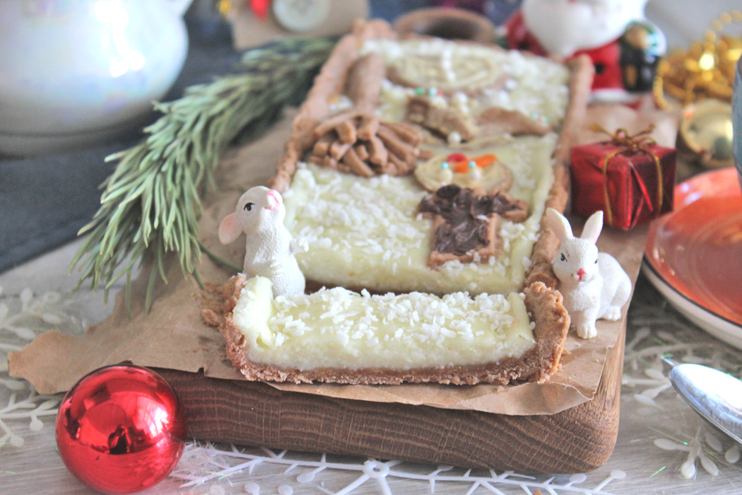 Пирог с творогом «новогодний снеговик»: шаг 8