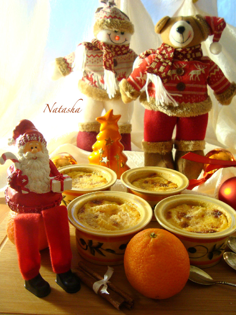 Фото к рецепту: Имбирный крем-брюле с мандаринами и корицей."спасибо танечка-бурёнка"