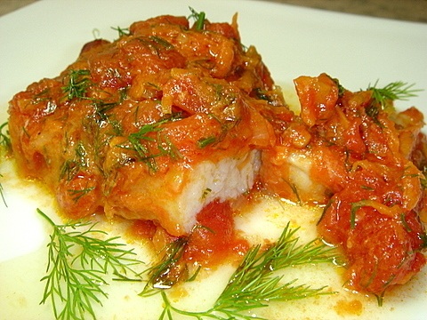 Фото к рецепту: Рыба с помидорами