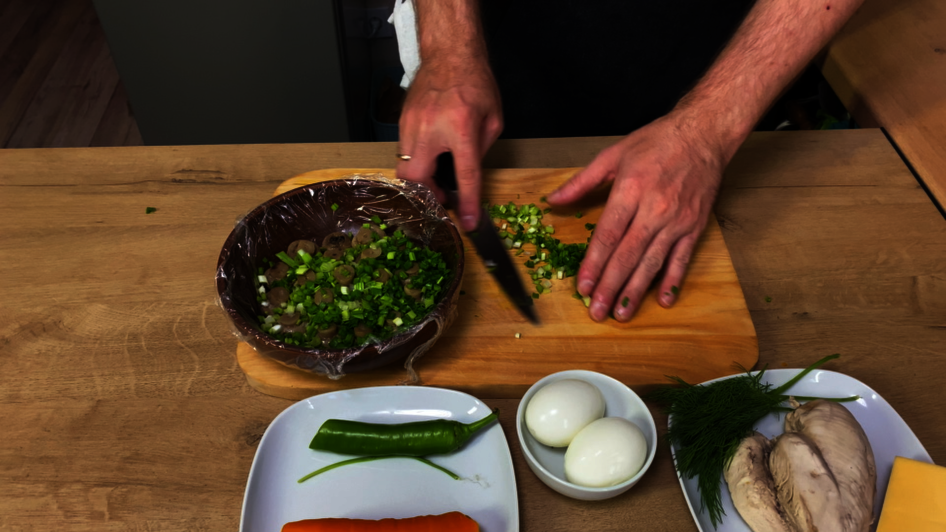 Быстрый способ маринованных шампиньонов, салат грибная полянка: шаг 4