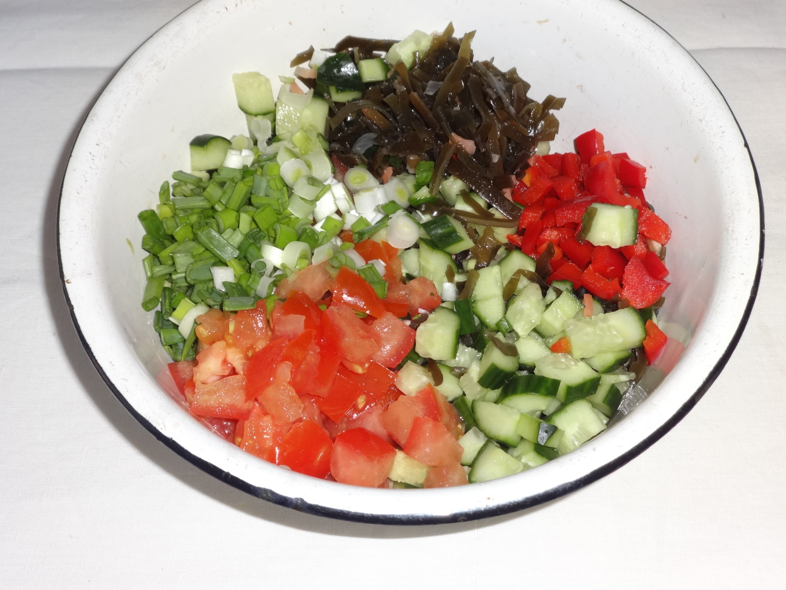 Салат с овощами и морским коктейлем #испания: шаг 6