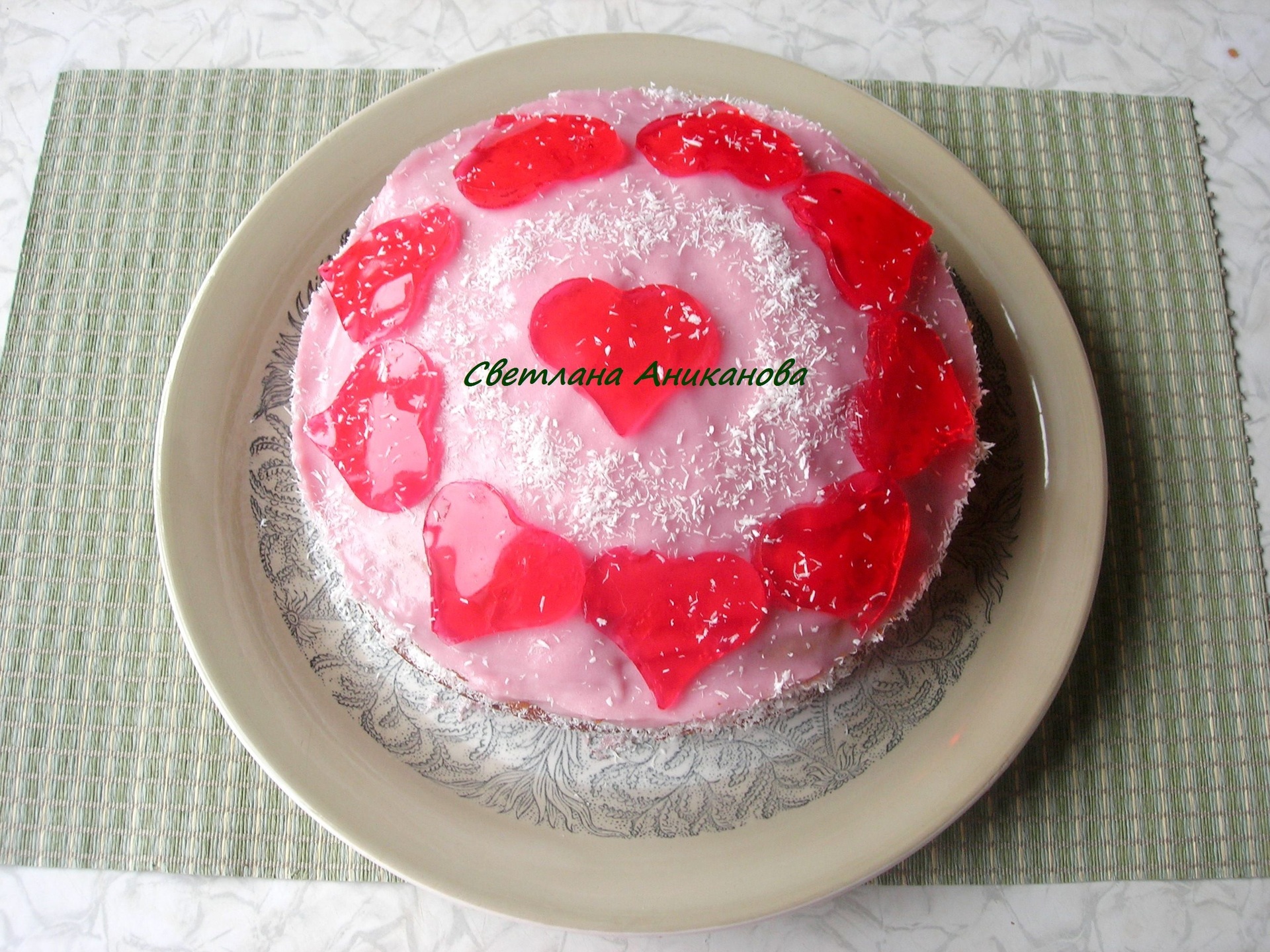 Фото к рецепту: Торт для любимых ко дню святого валентина