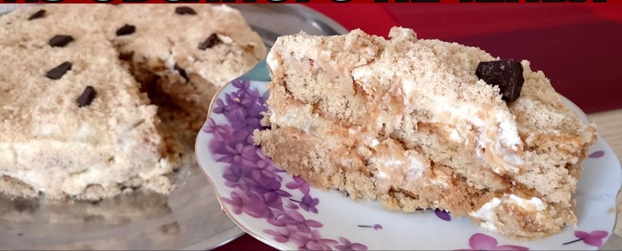 Фото к рецепту: Ленивый торт из овсяного печенья без выпечки! лучший рецепт! 
