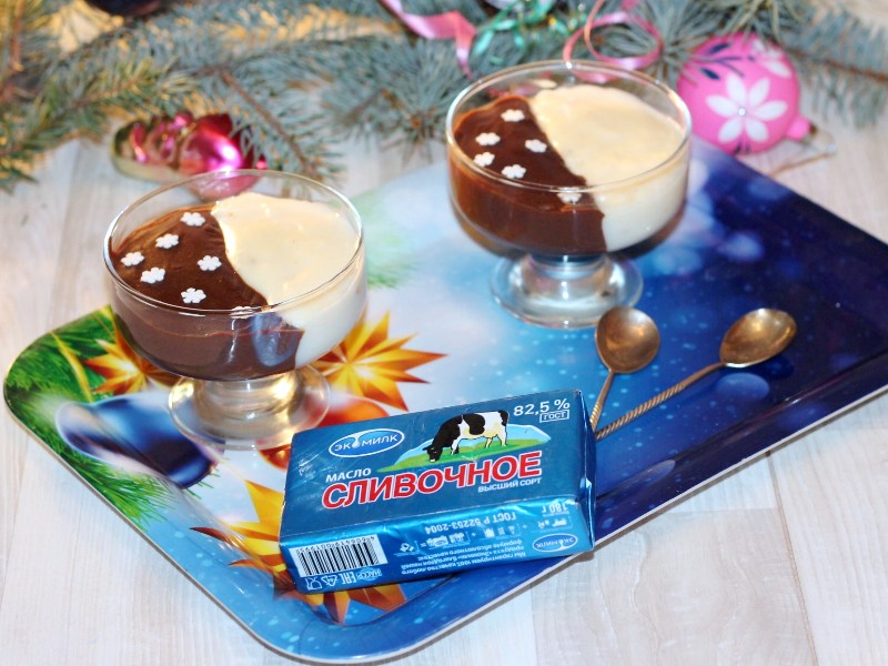 Шоколадно ванильный десерт день и ночь