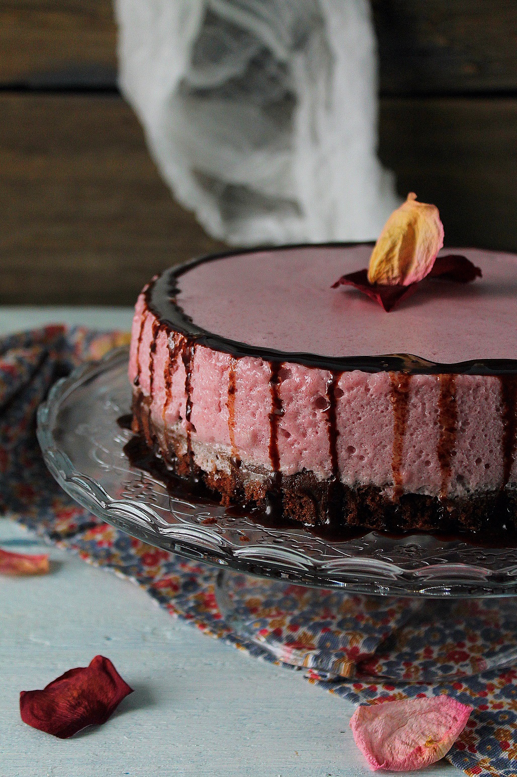 Постный торт-суфле вишневое удовольствие + шоколадная постная глазурь