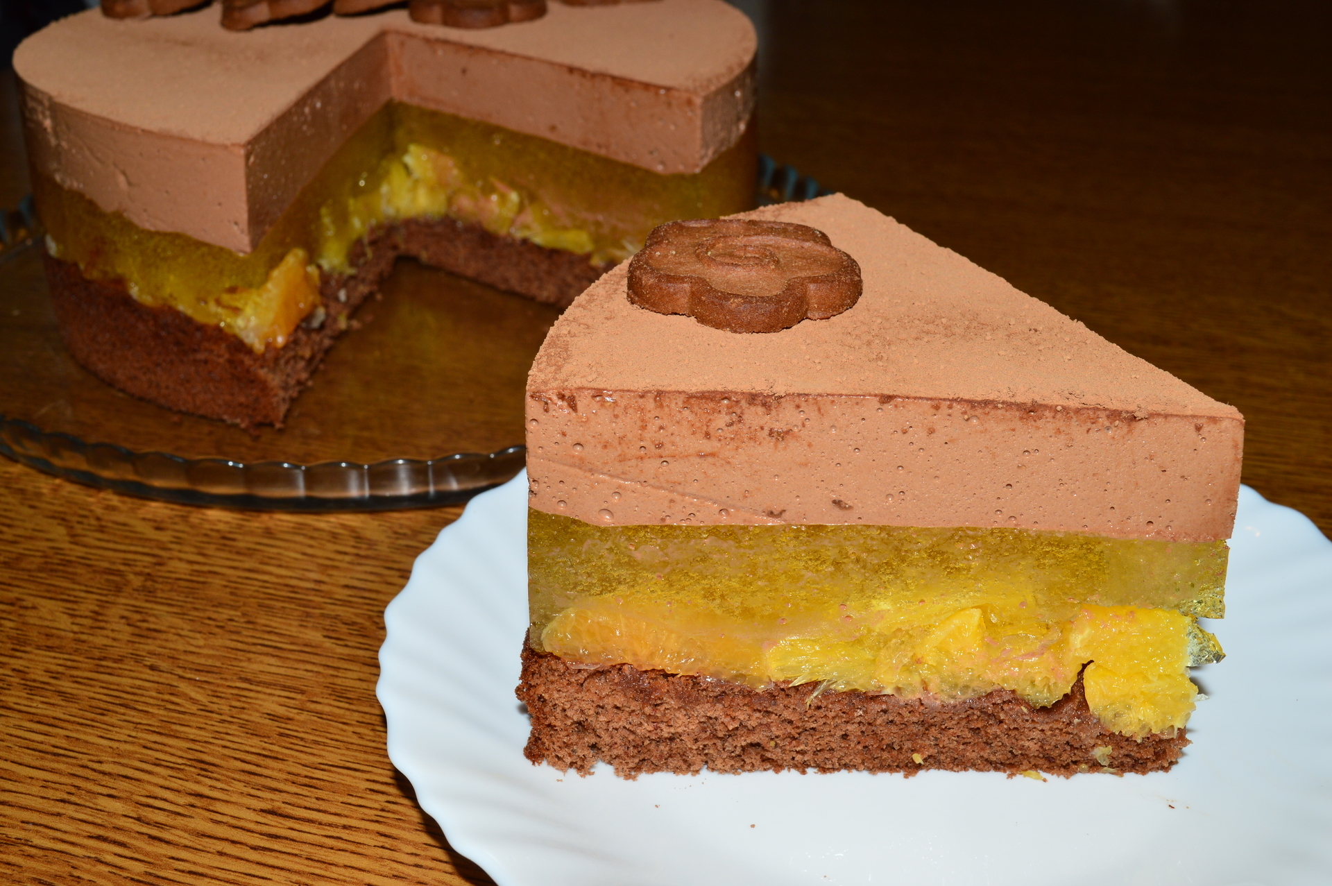 Фото к рецепту: Торт "шоколадно-цитрусовый рай"