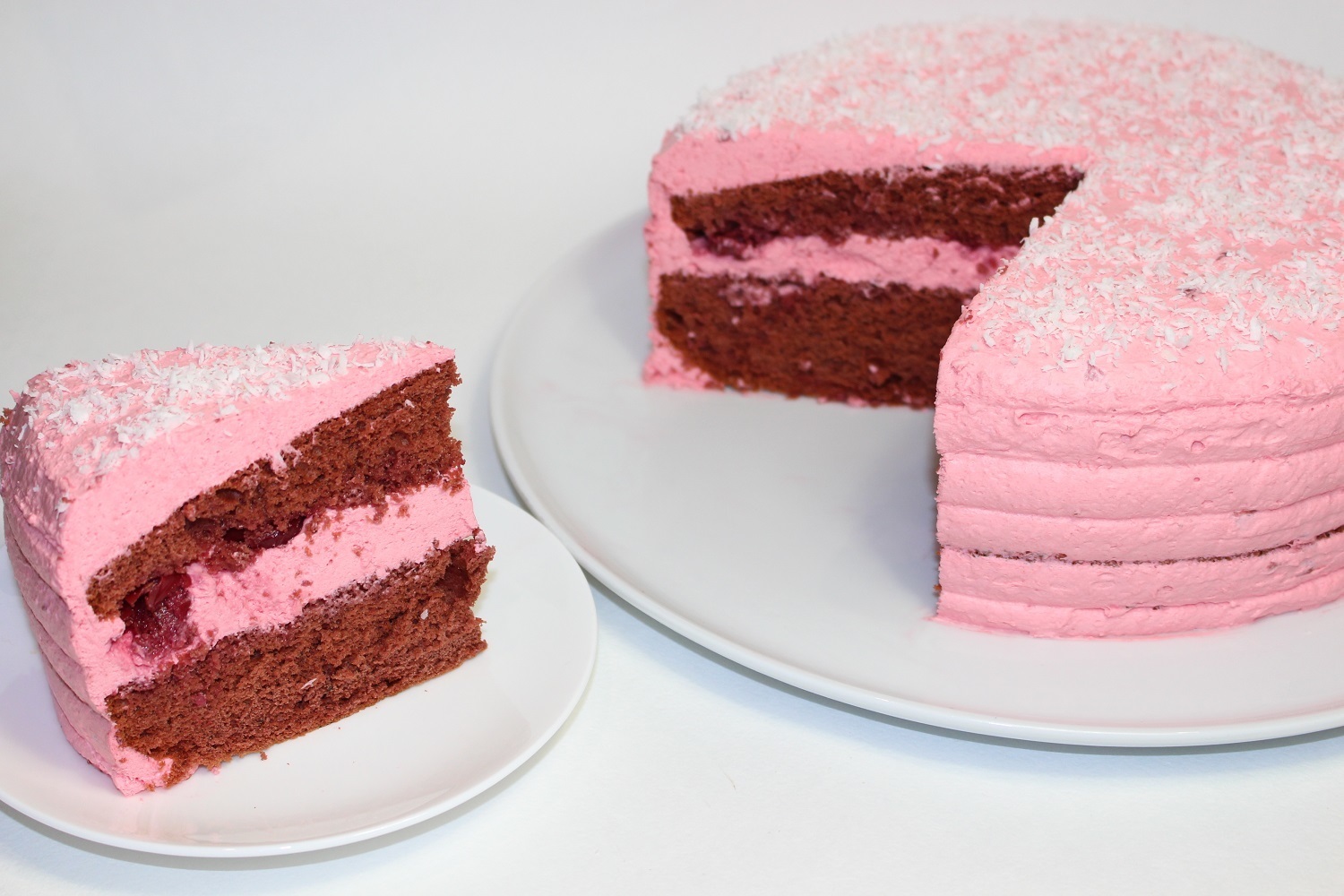 Фото к рецепту: Торт "розовый фламинго"