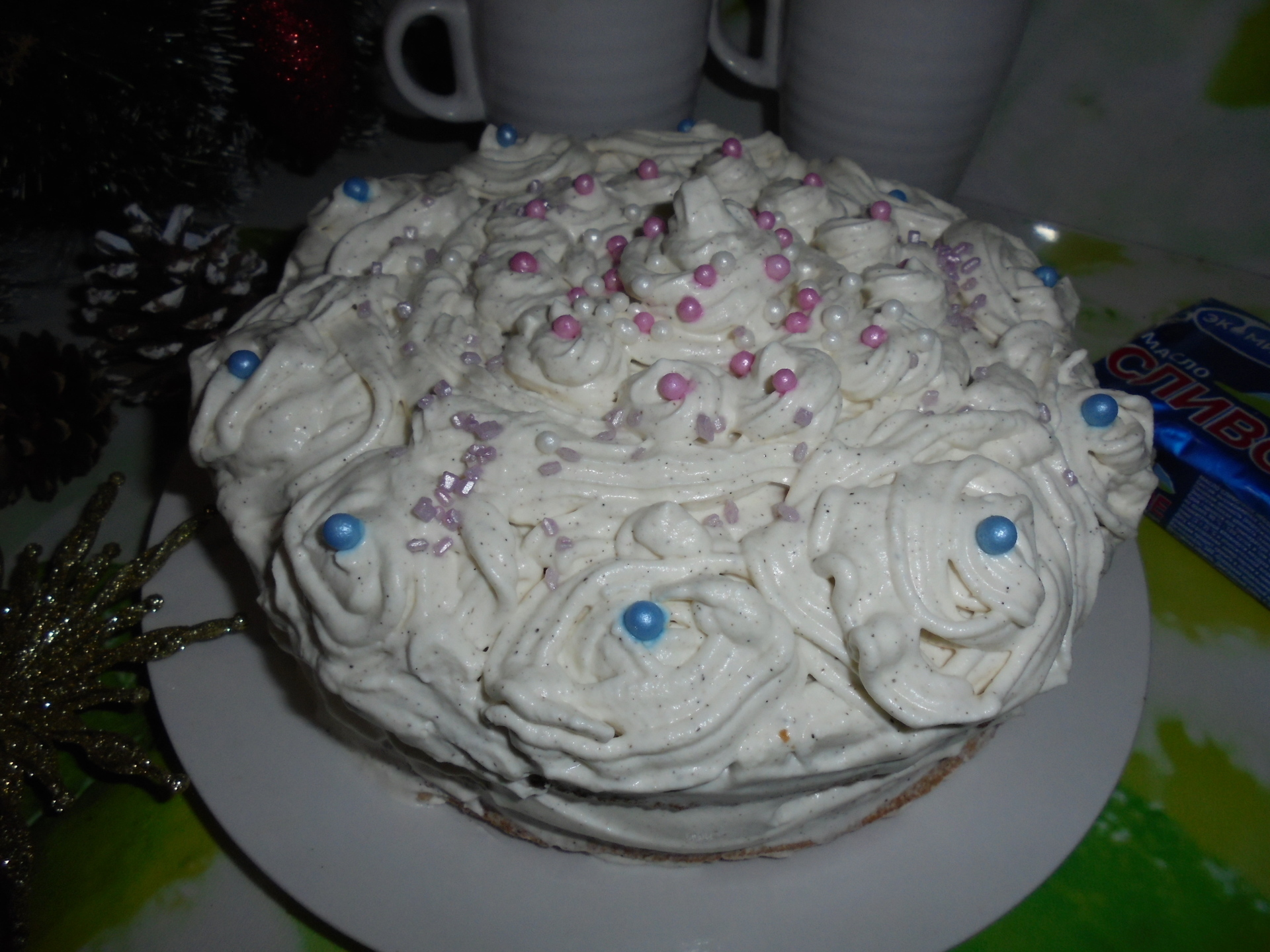 Фото к рецепту: Торт "снежная нежность"